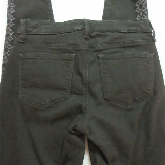 NYDJ Ami skinny leggings black w/grn stitch sz 6 - Picture 2 of 3